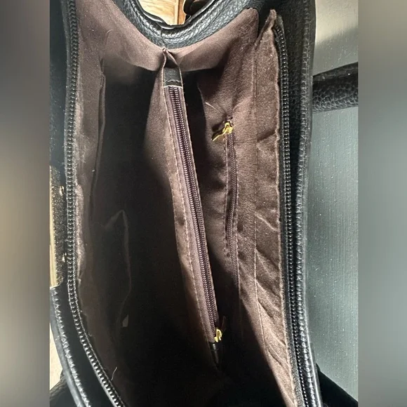 Black Woven Tote Satchel Handbag - Picture 5 of 7